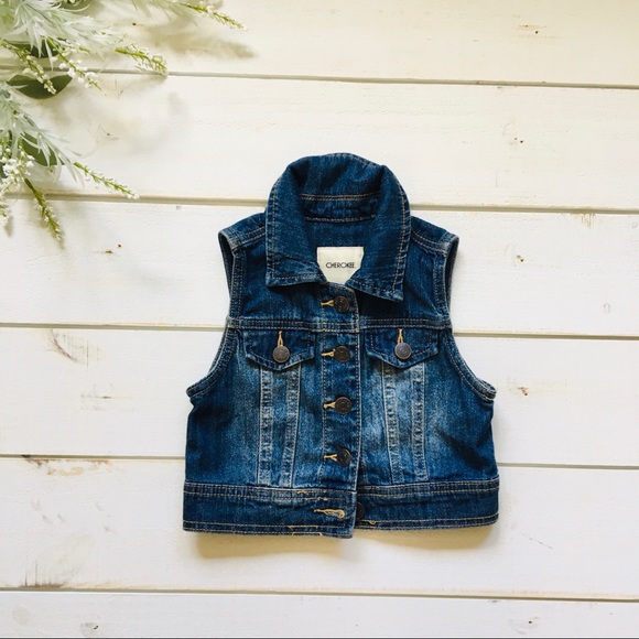 Cherokee Jackets & Coats Girls 45 No Sleeve Jean Jacket Poshmark